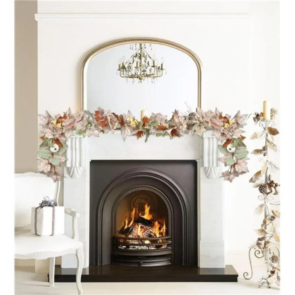 Fall Maple Leaf Garland, 5.9Ft Hanging Vine Artificial Autumn Foliage